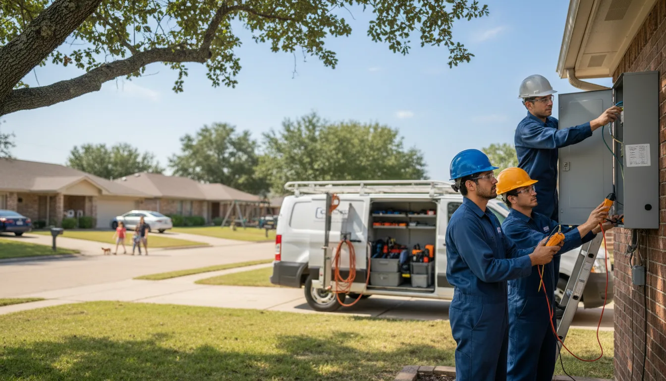 Certified electrician providing emergency electrical services in Ottine, TX